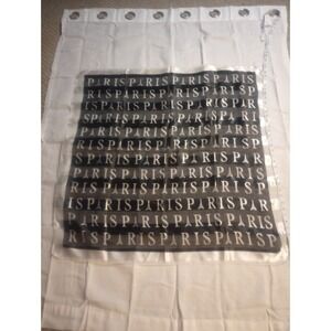 Unbranded 1990s Large Square Paris Scarf 36x37 Black‎ And White